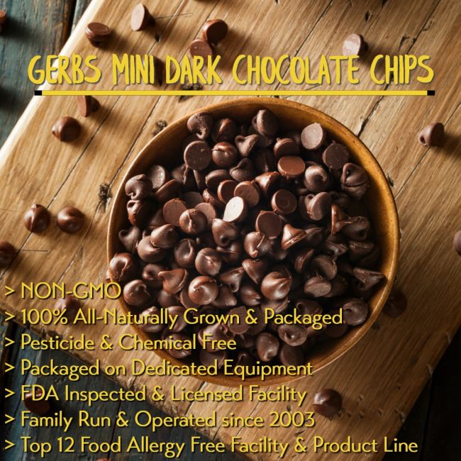 Dark Chocolate Chips  Miniatures (Semi Sweet Cacao) All Natural